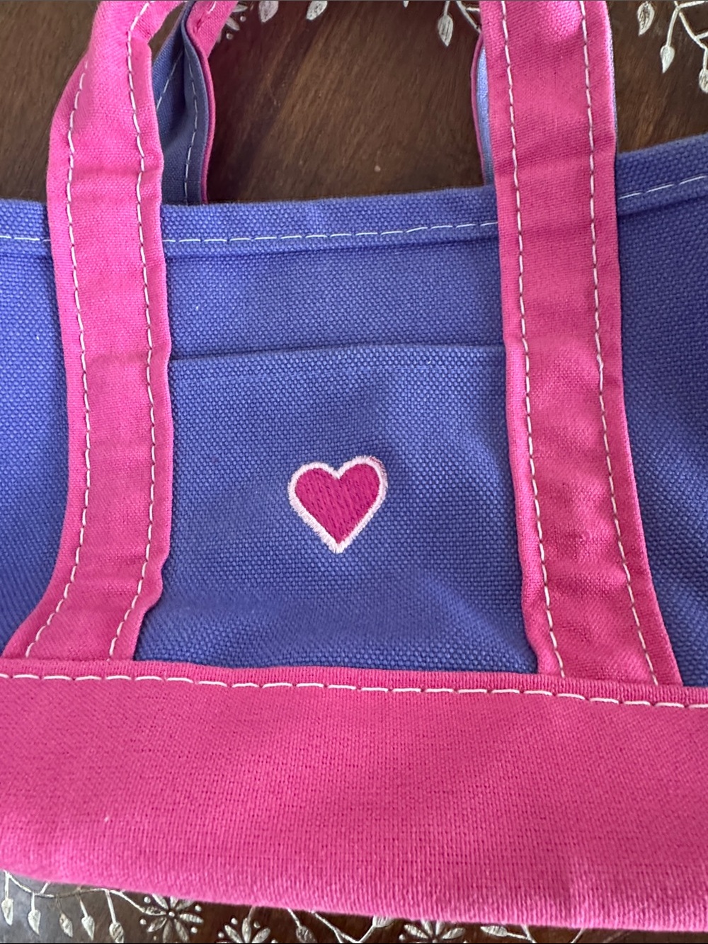 Vtg. L.L. Bean Heart Mini Tote - Picture 4 of 5